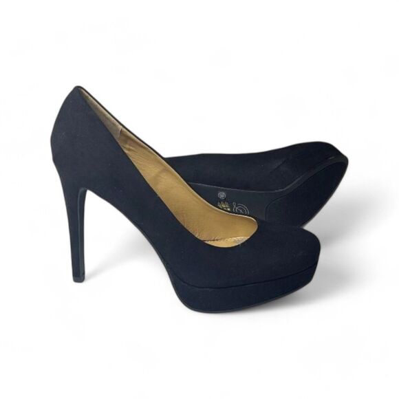CHINESE LAUNDRY Los Angeles Wonder Black Suede Platform Pumps New! Size 10 - Picture 1 of 9